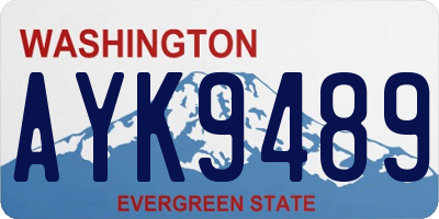 WA license plate AYK9489