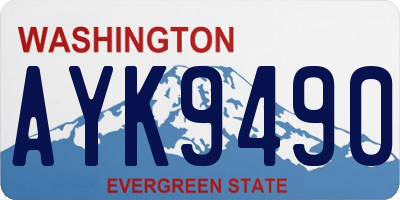 WA license plate AYK9490