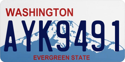 WA license plate AYK9491