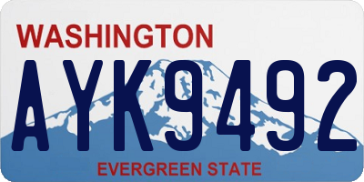 WA license plate AYK9492