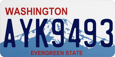 WA license plate AYK9493