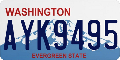 WA license plate AYK9495