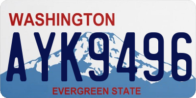 WA license plate AYK9496