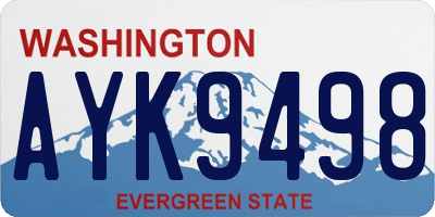 WA license plate AYK9498
