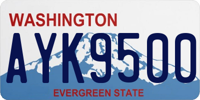 WA license plate AYK9500