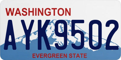 WA license plate AYK9502