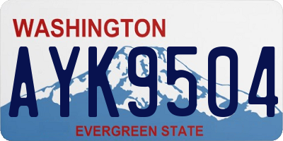 WA license plate AYK9504