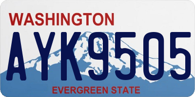 WA license plate AYK9505