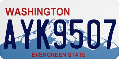 WA license plate AYK9507