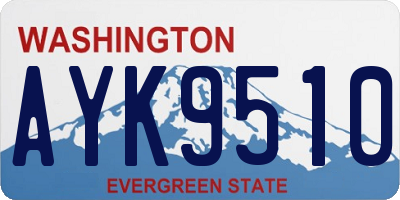 WA license plate AYK9510