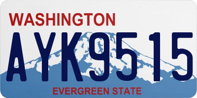 WA license plate AYK9515