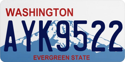 WA license plate AYK9522