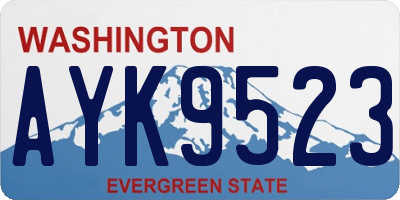 WA license plate AYK9523