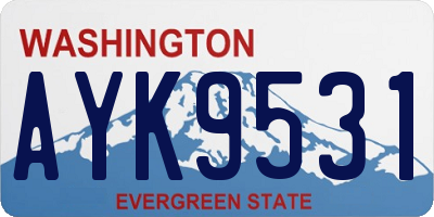 WA license plate AYK9531