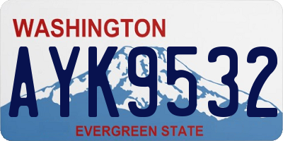 WA license plate AYK9532