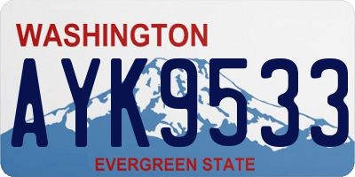 WA license plate AYK9533