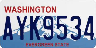 WA license plate AYK9534