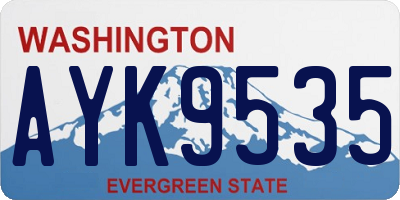 WA license plate AYK9535