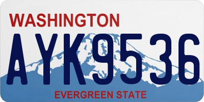 WA license plate AYK9536
