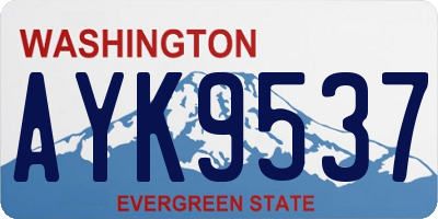 WA license plate AYK9537