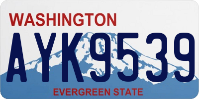WA license plate AYK9539