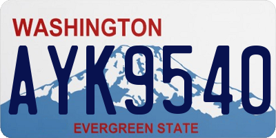 WA license plate AYK9540