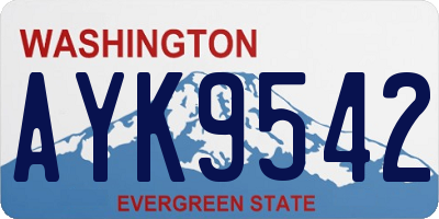 WA license plate AYK9542