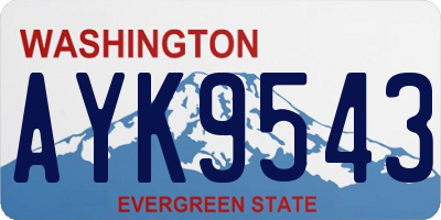 WA license plate AYK9543