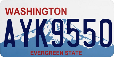 WA license plate AYK9550