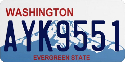 WA license plate AYK9551