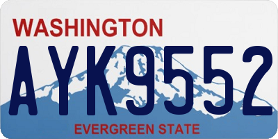 WA license plate AYK9552