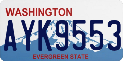 WA license plate AYK9553