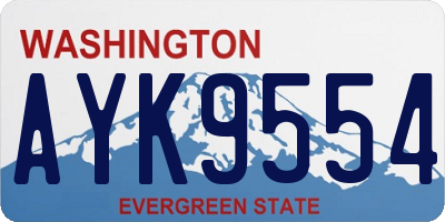 WA license plate AYK9554