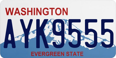 WA license plate AYK9555