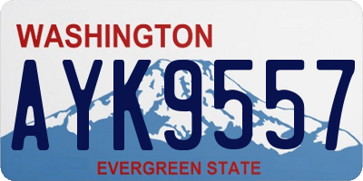 WA license plate AYK9557