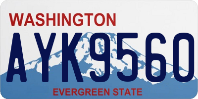 WA license plate AYK9560