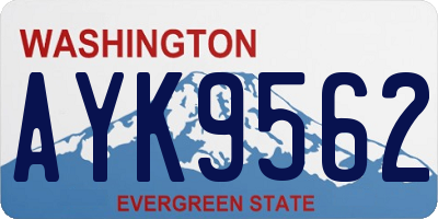 WA license plate AYK9562