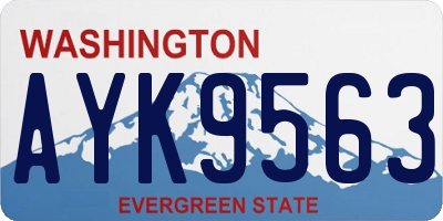 WA license plate AYK9563