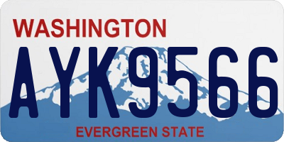 WA license plate AYK9566