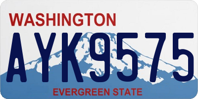 WA license plate AYK9575