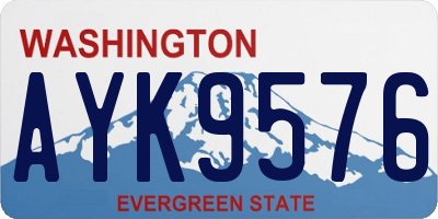 WA license plate AYK9576
