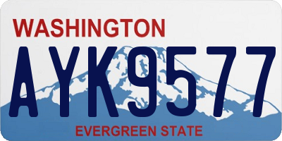 WA license plate AYK9577