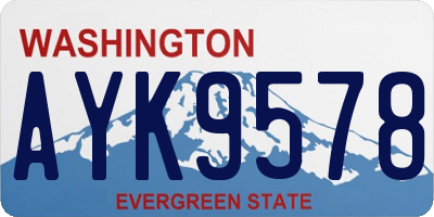 WA license plate AYK9578