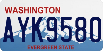 WA license plate AYK9580