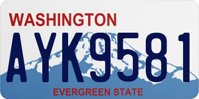 WA license plate AYK9581