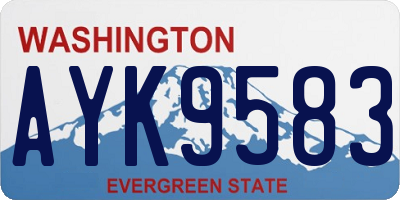 WA license plate AYK9583