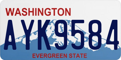 WA license plate AYK9584
