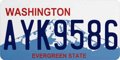 WA license plate AYK9586