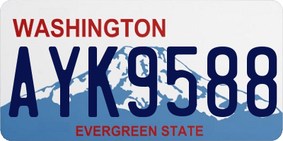 WA license plate AYK9588