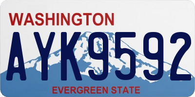 WA license plate AYK9592